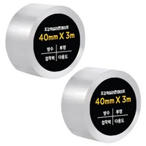 다다 초강력 실리콘테이프 단면 40mm x 3m, 투명, 2개