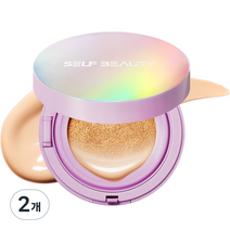 셀프뷰티 유니콘 오로라 광채 쿠션 SPF50+ PA+++ 본품 15g, 21호 퓨어아이보리, 2개