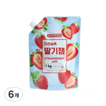 래미푸드 저온농축 딸기잼, 1kg, 6개