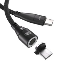 주파집 올인원 마그네틱 5핀 자석 고속충전 케이블세트 PD 100w, 1m, 1개, 블랙