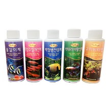 샘아쿠아 투터치 물갈이제 120ml + 종합 수질 개선제 120ml + 박테리아 활성제 120ml + 백점병 전문제 120ml + 구피 비타민 120ml 세트, 1세트