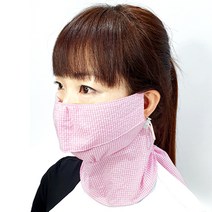 고운골프 여성용 UV차단 풀커버 리본타입 골프 마스크, 핑크