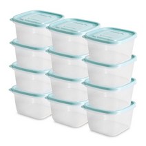 생활엔 이지 컨테이너 정사각 전자레인지 용기 민트블루 970ml, 12개, 단품