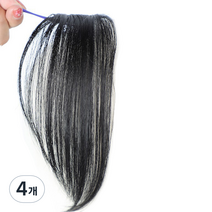 레인보우 분위기 있는 옆머리 부분가발, 블랙 왼, 4개