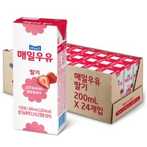 매일유업 멸균우유 딸기, 200ml, 24개