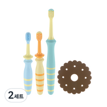 릿첼 TLI 유아칫솔 세트 STEP2 8개월, 혼합색상, 2세트, 3개입