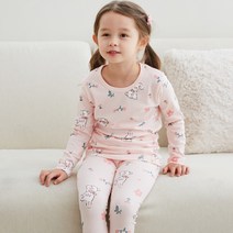 따솜 모이앤듀 아동용 몽실토끼 면모달스판 9부 실내복 상하 세트