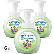 아이깨끗해 항균 거품 핸드솝 청포도, 250ml, 6개