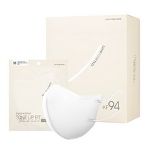 참존 톤업핏 블랙라벨 라이트 KF94 마스크 중형, 25개입, 1개, 오픈 화이트