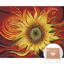 아트조이 DIY 보석 십자수 캔버스형 50 x 40 cm, 찬란한 해바라기, 1개