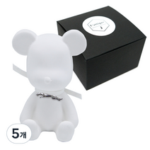 라띠크제이 엠블럼베어 차량용 방향제 재규어 화이트 + 가든스위피 5ml 리필 세트, 5개