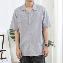 단군 남성용 썸머쿨 오픈 세미오버핏 반팔셔츠