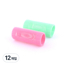 주트 헤어롤 길이 100mm 특/롱 45mm, 혼합색상, 12개입