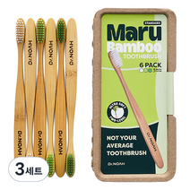 닥터노아 마루 대나무 스탠다드 칫솔 화이트 2p + 리프그린 2p + 뱀부그린 2p 세트, 3세트