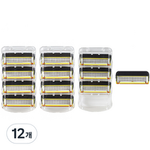 온비유 질레트 호환 프리미엄 밀착 5중 면도날 퓨전5 프로쉴드, 12개, 4개입