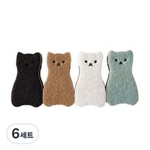 고양이 수세미 4종 세트, 4개입, 6세트