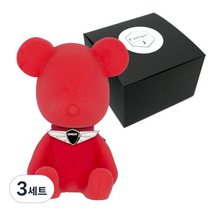 라띠크제이 엠블럼 베어 차량용 방향제 제네시스 레드 + 리필 블랙체리 5ml, 3세트