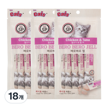더캣츠 미니 베로베로젤 고양이 간식 5p, 닭 + 참치 혼합맛, 10g, 18개