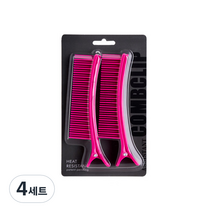 헤어맘 뿌리염색 섹션 핀셋 2p, 진분홍, 4세트