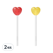 옴모 전 연령 하트 캔디 혀클리너 체리 + 레몬 세트, 2세트
