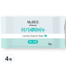 마이비 아기 세탁비누 허브그린향 180g, 4개
