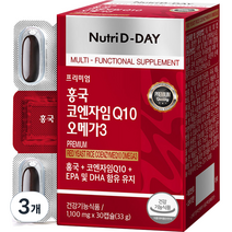 뉴트리디데이 프리미엄 홍국 코엔자임 Q10 오메가3 33g, 3개