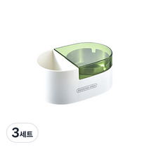 크로닉401 뚜껑 부착형 벽걸이 재떨이 + 스티커, 화이트 + 그린, 3세트
