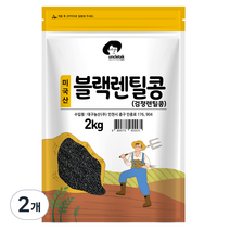 엉클탁 미국산 블랙렌틸콩 검정렌틸콩, 2개, 2kg
