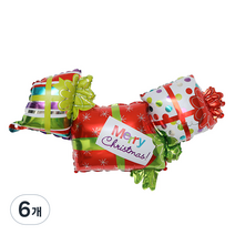 피앤비유니티 크리스마스 선물세트 상자 풍선 대형, 혼합색상, 6개