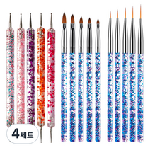 메이브라운 추천 도트봉 5종 + 아크릴붓 5종 + 세필붓 5종 세트, 4세트, 혼합색상