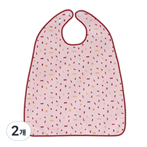 더해피 성인 방수 초코렛 버튼형 턱받이, 핑크, 2개