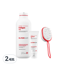 닥터포헤어 폴리젠 플러스 샴푸 500ml + 샴푸 70ml + 두피 클렌징 브러쉬 세트, 2세트