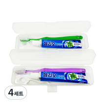 미소덴탈 여행용 칫솔 + 치약 + 일회용 치실 + 케이스 세트 랜덤발송, 4세트