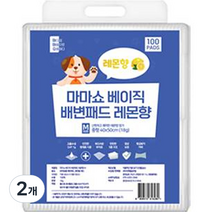 마마쇼 강아지 베이직 배변패드 레몬향, 100개입, 2개