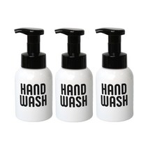 로맨틱노벰버 원형 거품용기 레터링1 HAND WASH 300ml, 블랙(캡), 3개
