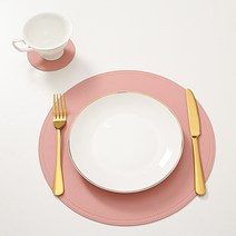 세뇨르킴 비비드 원형 식탁 매트, 핑크, 지름 33cm