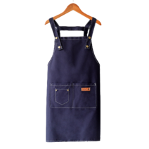 캔버스 데님 심플 앞치마, 다크블루, 1개
