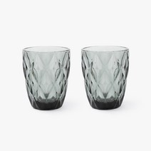 쓰임 티만티 글라스 잔 270ml, 클리어 스모키, 2개