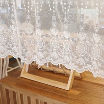 커튼그리고 화이트 주방 레이스 창문 선반 바란스커튼