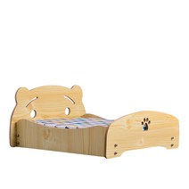 루비코코 원목 곰돌이 분리가능 대형견 침대, 원목 베어