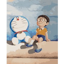 순잠 깜찍 모던 수채화 유채화 개릭터 그림그리기 DIY 세트 50 x 65 x 1.6 cm, 28 냥이의 하나뿐인 단짝친구