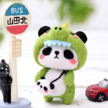 아트조이 DIY 양모펠트 키트, 1세트, 공룡 판다