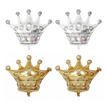 베러풀 브라이덜 샤워 왕관 파티풍선 중형 2종 x 2p 세트, 1세트, 실버, 골드