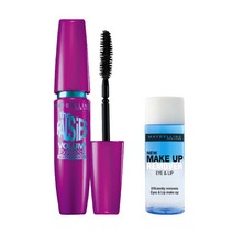 메이블린 폴시 워터프루프 마스카라 9.2ml + 리무버 20ml 세트, 블랙, 1세트