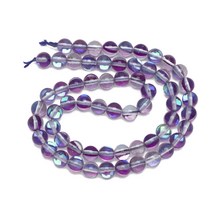 공예용 원석비즈 6mm x 63p, 유광 퍼플, 1개