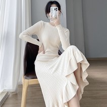 루나걸 르멜 프릴 니트 원피스