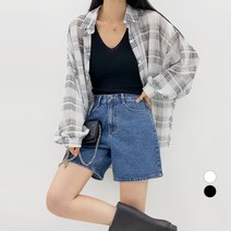 바블링브룩 여성용 루즈핏 체크 남방