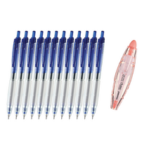 모나미 FX ZETA 0.5 볼펜 12p + 노크식 수정테이프 SWIP 세트, 블루(볼펜).랜덤발송(수정테이프), 1세트