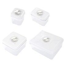 VAKUEN 진공 밀폐 멀티 컨테이너 Basic 4종 세트, 1세트, Basic 밀폐용기 0.5L + 1L + 1.5L + 4L