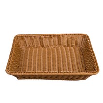 등나무 라탄 디스플레이 직사각 트레이 35 x 25 x 7 cm, 브라운, 1개